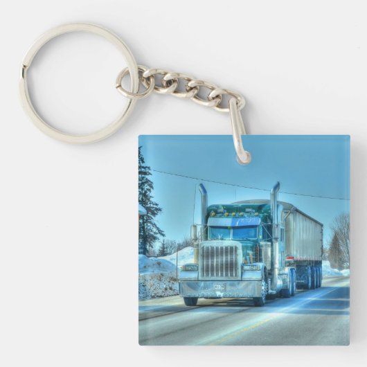 Heavy Transport Cargo Truck Art voor vrachtwagench Sleutelhanger (voorkant)