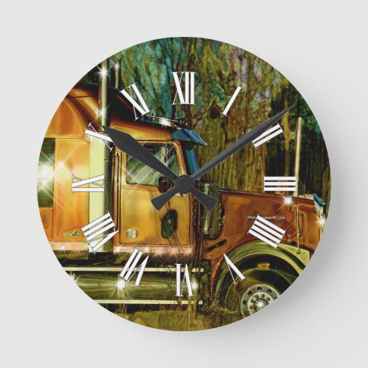 Heavy Transport Truck-liefhebbers Art Wall Clock Ronde Klok (Voorkant)