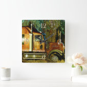 Heavy Transport Truck-liefhebbers Art Wall Clock Vierkante Klok (Huis)