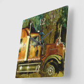 Heavy Transport Truck-liefhebbers Art Wall Clock Vierkante Klok (Hoek)
