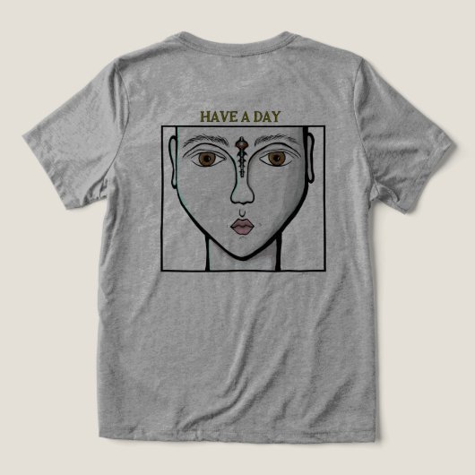 Heavy World - Heb een dag Tri-Blend Shirt (Design achterkant)