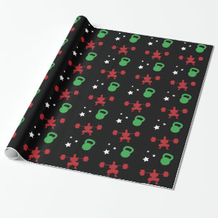 HeavyLifting Kettlebell Stars Pattern Cadeaupapier