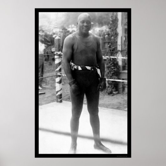 Heavyweight Boxing Champion Jack Johnson 1912 Poster (Voorkant)
