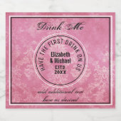 Heb 1e Drink op ons - DRINK ME ROZE bruiloft gunst Bier Etiket (Enkel label)