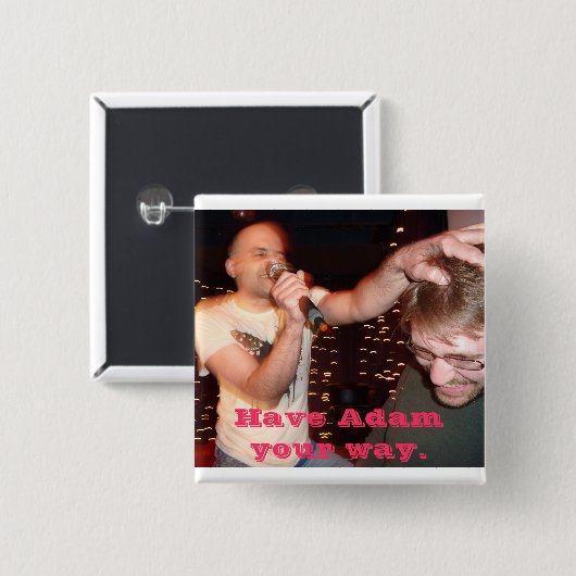 Heb Adam Vierkante Button 5,1 Cm (Voorkant /achterkant)