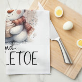 Heb alsjeblieft sneeuw en maretak schattige sneeuw theedoek (Quarter Fold)