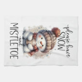 Heb alsjeblieft sneeuw en maretak schattige sneeuw theedoek (Horizontaal)