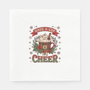Heb Beker Kerst Kerst Plaid Mok Warme Chocolade Sn Servet
