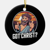 Heb Buddy een Christus Kerstmis Jezus Religieus Keramisch Ornament (Voorkant)