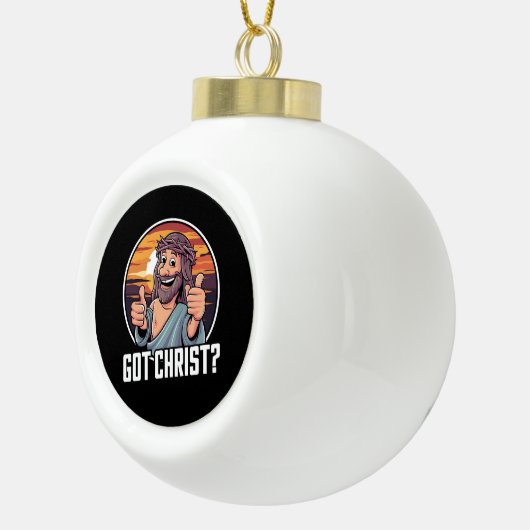 Heb Buddy een Christus Kerstmis Jezus Religieus Keramische Bal Ornament (Rechts)