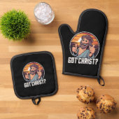 Heb Buddy een Christus Kerstmis Jezus Religieus Ovenwant & Pannenlap Set (Top down)