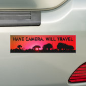 "Heb camera, zal reizen bumpersticker" Bumpersticker (Op auto)