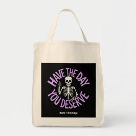 Heb de dag dat je een grappig skeletontwerp verdie tote bag