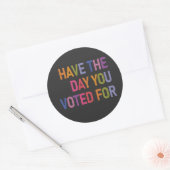 Heb de dag dat je op Trump hebt gestemd Ronde Sticker (Envelop)