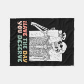 Heb de dag dat je verdient Halloween Skeleton en C Fleece Deken (Voorkant (Horizontaal))