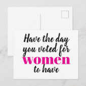 Heb de dag waarvoor vrouwen gestemd hebben Protest Briefkaart (Voorkant / Achterkant)