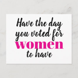 Heb de dag waarvoor vrouwen gestemd hebben Protest Briefkaart