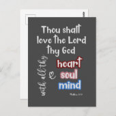 Heb de Heer lief met heel uw hart KJV Bijbelvers Briefkaart (Voorkant / Achterkant)