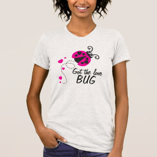 Heb de liefdesbug ladybug roze t-shirt