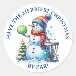 Heb de Merriest Christmas by Par | Schijfgolf Ronde Sticker