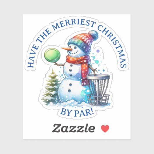Heb de Merriest Christmas by Par | Schijfgolf Sticker (Vel)