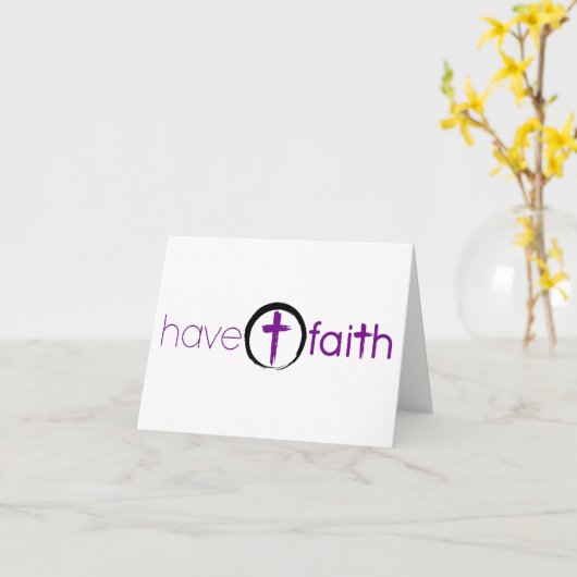 Heb de Paars van Notecard van het Geloof met het Kaart (Gele Bloem)