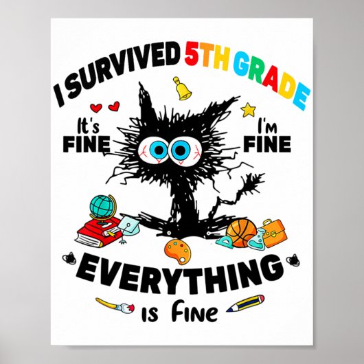 Heb de vijfde klas overleefd Laatste schooldag Het Poster (Voorkant)