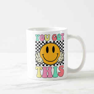 Heb deze retro glimlach Motivatie testdag leraar Koffiemok