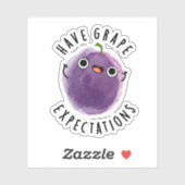 Heb druivenverwachtingen positieve fruitwoordspeli sticker (Vel)