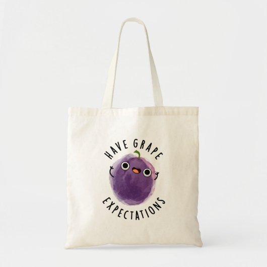 Heb druivenverwachtingen positieve fruitwoordspeli tote bag (Voorkant)
