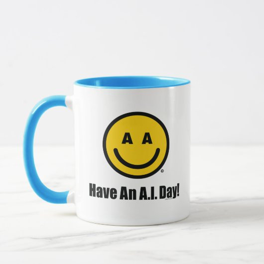 "Heb een A.I.-dag!" Officiële mok (Links)