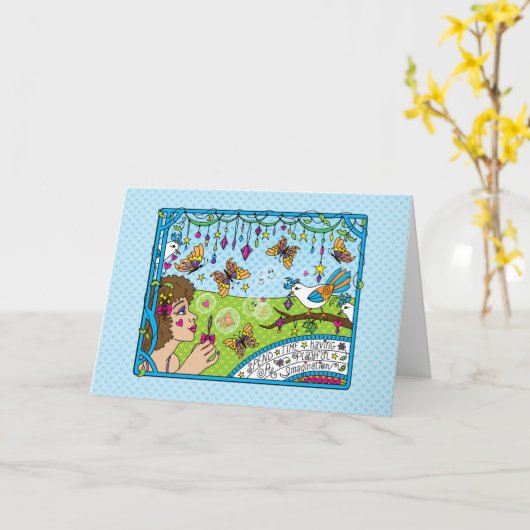 Heb een afspeelbare beeldvorming_Greeting Kaart (Gele Bloem)