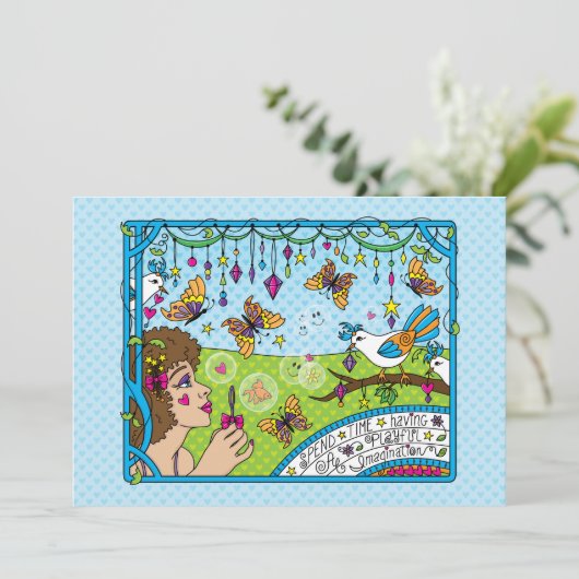 Heb een afspeelbare beeldweergave_flatkaart 7"x5" (Staand voorkant)