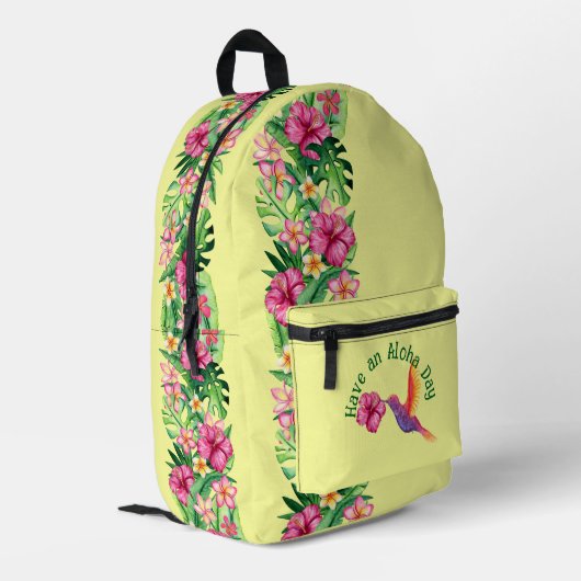 Heb een Aloha-dag Bedrukte Rugzak (Achterkant Hoek Links)