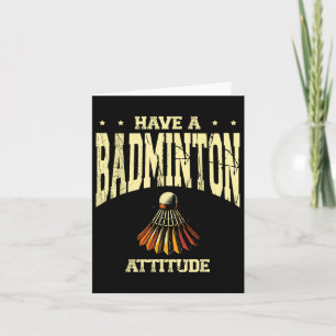 Heb Een Badmintonhouding Badminton Speler Shuttle Kaart