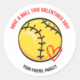 Heb een Ball Softball Valentijnsdag Stickers