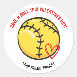 Heb een Ball Softball Valentijnsdag Stickers