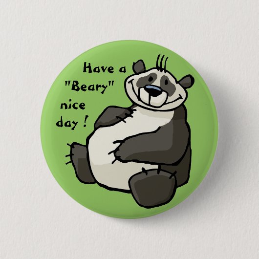 Heb een beary aardige dag ronde button 5,7 cm (Voorkant)