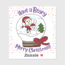 Heb een Beary Merry Christmas Kawaii Beren Sticker