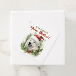 Heb een Beary Merry Christmas Polar Beer Funny Bedankjes Labels