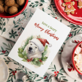 Heb een Beary Merry Christmas Polar Beer Funny Feestdagenkaart