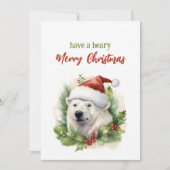 Heb een Beary Merry Christmas Polar Beer Funny Feestdagenkaart (Voorkant)