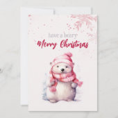 Heb een Beary Merry Christmas Polar Beer Funny Pin Feestdagenkaart (Voorkant)