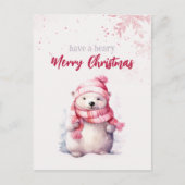 Heb een Beary Merry Christmas Polar Beer Funny Pin Feestdagenkaart (Voorkant)