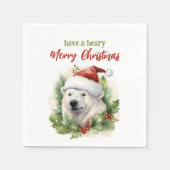 Heb een Beary Merry Christmas Polar Beer Funny Servet (Voorkant)