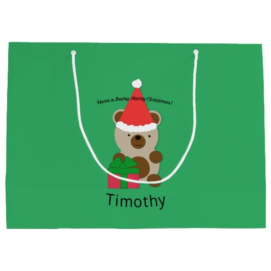 Heb een Beer voor vrolijk kerstfeest Groot Cadeauzakje (Achterkant)