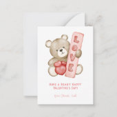 Heb een Beer-Y Happy Valentijn School Kinder Notitiekaartje (Voorkant)