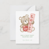 Heb een Beer-Y Happy Valentijn School Kinder Notitiekaartje (Voorkant)