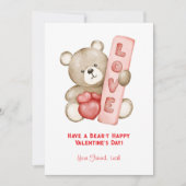 Heb een Beer-Y Happy Valentine's Day Classroom Feestdagenkaart (Voorkant)