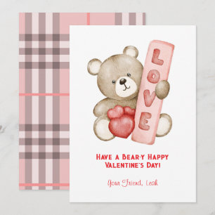 Heb een Beer-Y Happy Valentine's Day Classroom Feestdagenkaart